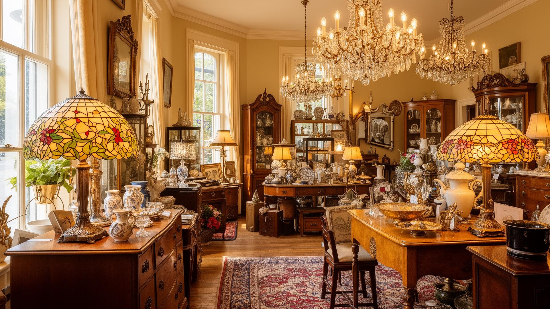 Inside the Unique & Chic antique shop, filled with vintage treasures