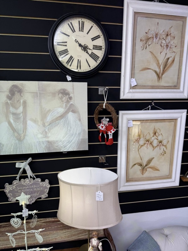 Vintage Wall Art, Clock, and Botanical Prints